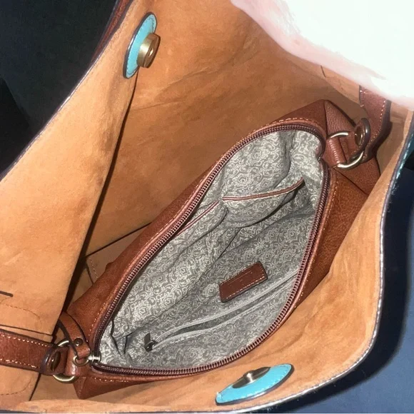 Joy Susan turquoise hobo tote - Picture 4 of 8